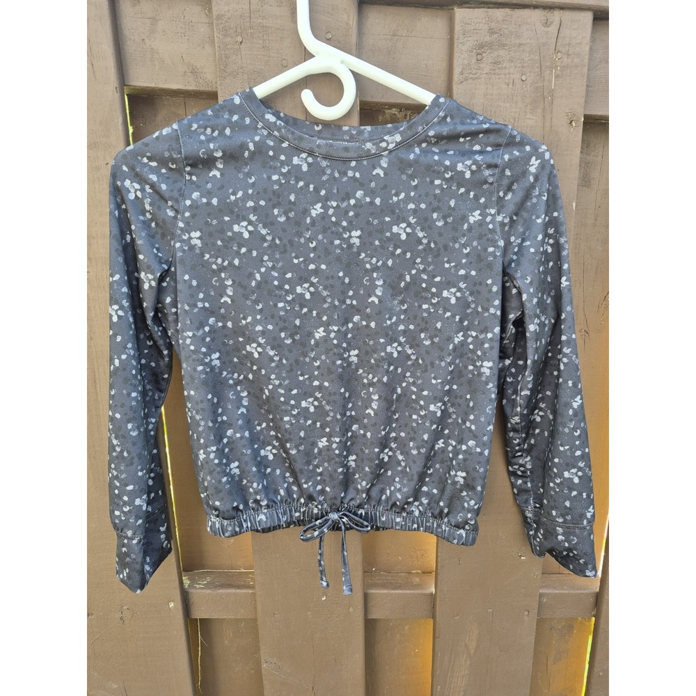 Oshkosh B'gosh Girl's Top Shirt Long Sleeve Stretchy Dark Grey Size 10 EUC